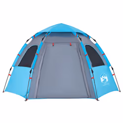 vidaXL Camping Tent Cabin 4-Person Lightweight Dome Tent Blue Quick Release - Blue, 260 x 217 x 150 cm - Additional view 5