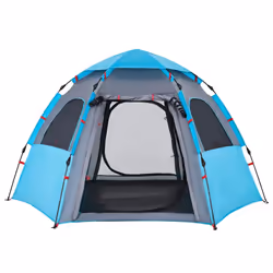 vidaXL Camping Tent Cabin 4-Person Lightweight Dome Tent Blue Quick Release - Blue, 260 x 217 x 150 cm - Additional view 6