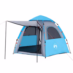 vidaXL Camping Tent Cabin 4-Person Lightweight Dome Tent Blue Quick Release - Blue, 260 x 217 x 150 cm - Additional view 7