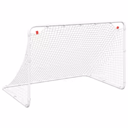 vidaXL Soccer Goal Football Goal Training Football Net Soccer Net White Steel
