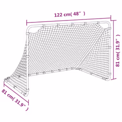 vidaXL Soccer Goal Football Goal Training Football Net Soccer Net White Steel - Additional view 7
