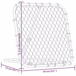 vidaXL Football Rebounder Net Kickback Target Goal Adjustable Black Steel