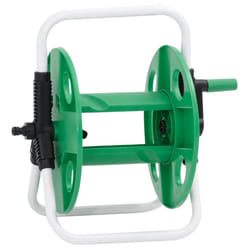 vidaXL Green Hose Reel Cart for 60m 1/2" Hose Free Standing Hose Trolley Steel - 40 x 30 x 41 cm