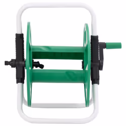 vidaXL Green Hose Reel Cart for 60m 1/2" Hose Free Standing Hose Trolley Steel - 40 x 30 x 41 cm