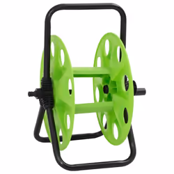 vidaXL Green Hose Reel Cart for 60m 1/2" Hose Free Standing Hose Trolley Steel - 40.5 x 34.5 x 47 cm