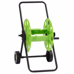 vidaXL Green Hose Reel Cart for 60m 1/2" Hose Free Standing Hose Trolley Steel - 46 x 50 x 66 cm