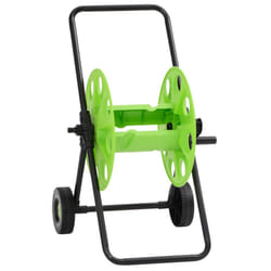 vidaXL Green Hose Reel Cart for 60m 1/2" Hose Free Standing Hose Trolley Steel - 46 x 50 x 66 cm