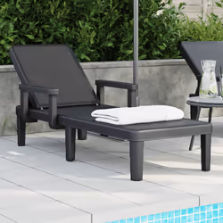 VidaXL 4008102 outdoor chair Lounge Padded seat Polypropylene (PP) Black