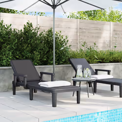 VidaXL 4008102 outdoor chair Lounge Padded seat Polypropylene (PP) Black