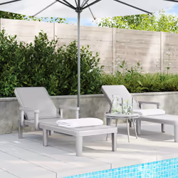 VidaXL 4008103 outdoor chair Lounge Padded seat Polypropylene (PP) Grey