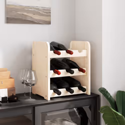 vidaXL Wine Rack with Top Board Wine Shelf Wine Bottle Holder Solid Wood Pine - 9 piece