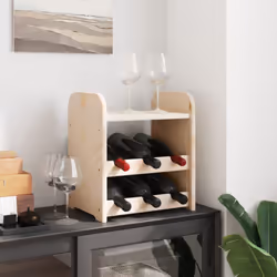 vidaXL Wine Rack with Top Board Wine Shelf Wine Bottle Holder Solid Wood Pine - 6 piece