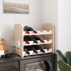 vidaXL Wine Rack with Top Board Wine Shelf Wine Bottle Holder Solid Wood Pine - 12 piece