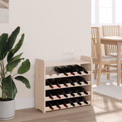 vidaXL Wine Rack with Top Board Wine Shelf Wine Bottle Holder Solid Wood Pine - 24 piece