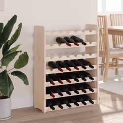 vidaXL Wine Rack with Top Board Wine Shelf Wine Bottle Holder Solid Wood Pine - 42 piece