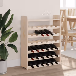 vidaXL Wine Rack with Top Board Wine Shelf Wine Bottle Holder Solid Wood Pine - 36 piece