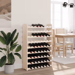 vidaXL Wine Rack with Top Board Wine Shelf Wine Bottle Holder Solid Wood Pine - 63 piece
