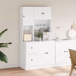 vidaXL Kitchen Cabinet Storage Cabinet Cupboard Unit White Engineered Wood