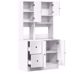 vidaXL Kitchen Cabinet Storage Cabinet Cupboard Unit White Engineered Wood - Additional view 6