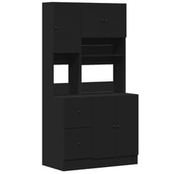 vidaXL Kitchen Cabinet Storage Cabinet Cupboard Unit Black Engineered Wood