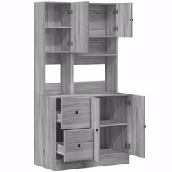 vidaXL Kitchen Cabinet Storage Cabinet Cupboard Grey Sonoma Engineered Wood - Additional view 6