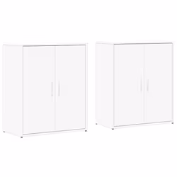 vidaXL Sideboards Cupboard Side Cabinet Highboard 2 pcs White Engineered Wood