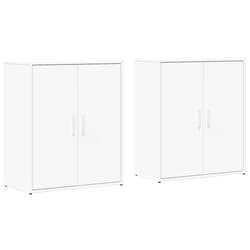 vidaXL Sideboards Cupboard Side Cabinet Highboard 2 pcs White Engineered Wood