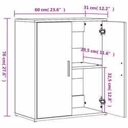 vidaXL Sideboards Cupboard Side Cabinet Highboard 2 pcs White Engineered Wood