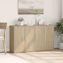 vidaXL Sideboards Cupboard Cabinet Highboard 2 pcs Sonoma Oak Engineered Wood - Additional view 2
