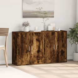 vidaXL Sideboards Cupboard Cabinet Highboard 2 pcs Smoked Oak Engineered Wood - Additional view 2