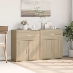 vidaXL Sideboards Cupboard Cabinet Highboard 2 pcs Sonoma Oak Engineered Wood - Additional view 2