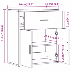 vidaXL Sideboards Cupboard Cabinet Highboard 2 pcs Grey Sonoma Engineered Wood - Additional view 9