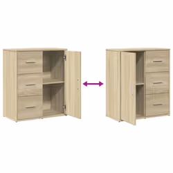 vidaXL Sideboards Cupboard Cabinet Highboard 2 pcs Sonoma Oak Engineered Wood - Additional view 7