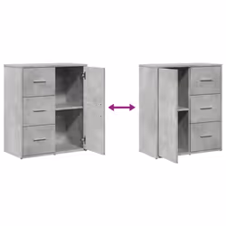 vidaXL Sideboards Cupboard Cabinet Highboard 2 pcs Smoked Oak Engineered Wood - concrete grey - Additional view 7