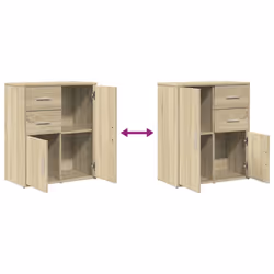 vidaXL Sideboards Cupboard Cabinet Highboard 2 pcs Sonoma Oak Engineered Wood - Additional view 7