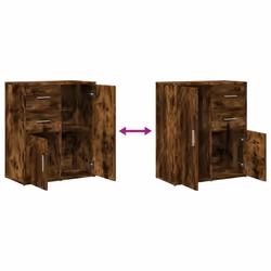 vidaXL Sideboards Cupboard Cabinet Highboard 2 pcs Smoked Oak Engineered Wood - Additional view 7