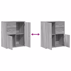 vidaXL Sideboards Cupboard Storage Cabinet 2 pcs Concrete Grey Engineered Wood - grey sonoma - Additional view 7