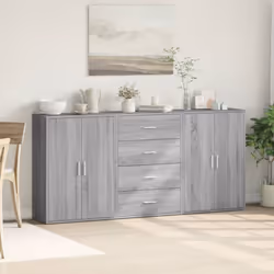 vidaXL Sideboards Cupboard Cabinet Highboard 3 pcs Grey Sonoma Engineered Wood - Additional view 2