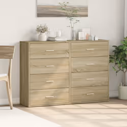 vidaXL Sideboards Cupboard Cabinet Highboard 2 pcs Sonoma Oak Engineered Wood - Additional view 2