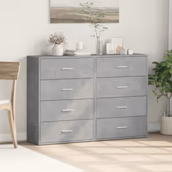vidaXL Sideboards Storage Cupboard Cabinet 2 pcs Concrete Grey Engineered Wood - Additional view 2