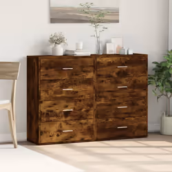 vidaXL Sideboards Cupboard Cabinet Highboard 2 pcs Smoked Oak Engineered Wood - Additional view 2
