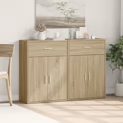 vidaXL Sideboards Cupboard Cabinet Highboard 2 pcs Sonoma Oak Engineered Wood - Additional view 2