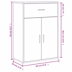 vidaXL Sideboards Cupboard Cabinet Highboard 2 pcs Smoked Oak Engineered Wood