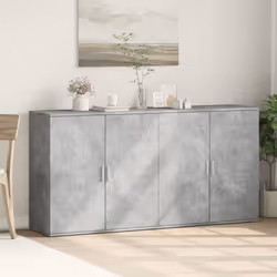 vidaXL Sideboards Cupboard Cabinet Highboard 2 pcs Sonoma Oak Engineered Wood - concrete grey - Additional view 2