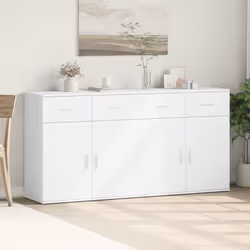 vidaXL Sideboards Cupboard Storage Cabinet 2 pcs Concrete Grey Engineered Wood - white - Additional view 2