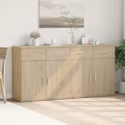 vidaXL Sideboards Cupboard Storage Cabinet 2 pcs Concrete Grey Engineered Wood - sonoma oak - Additional view 2