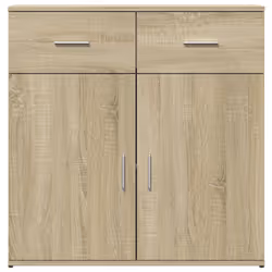vidaXL Sideboards Cupboard Storage Cabinet 2 pcs Concrete Grey Engineered Wood - sonoma oak - Additional view 4