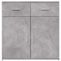 vidaXL Sideboards Cupboard Storage Cabinet 2 pcs Concrete Grey Engineered Wood - concrete grey - Additional view 4