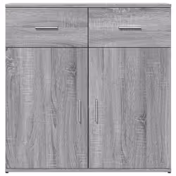 vidaXL Sideboards Cupboard Storage Cabinet 2 pcs Concrete Grey Engineered Wood - grey sonoma - Additional view 4