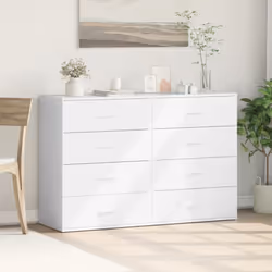 vidaXL Sideboards Cupboard Side Cabinet Highboard 2 pcs White Engineered Wood - Additional view 2